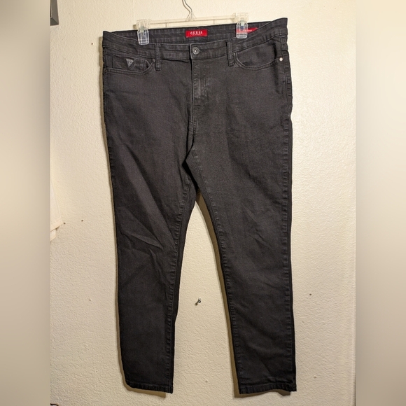GUESS Men's Black Jeans Pre-owned Moder Skinny Size 38x30 - Picture 1 of 12